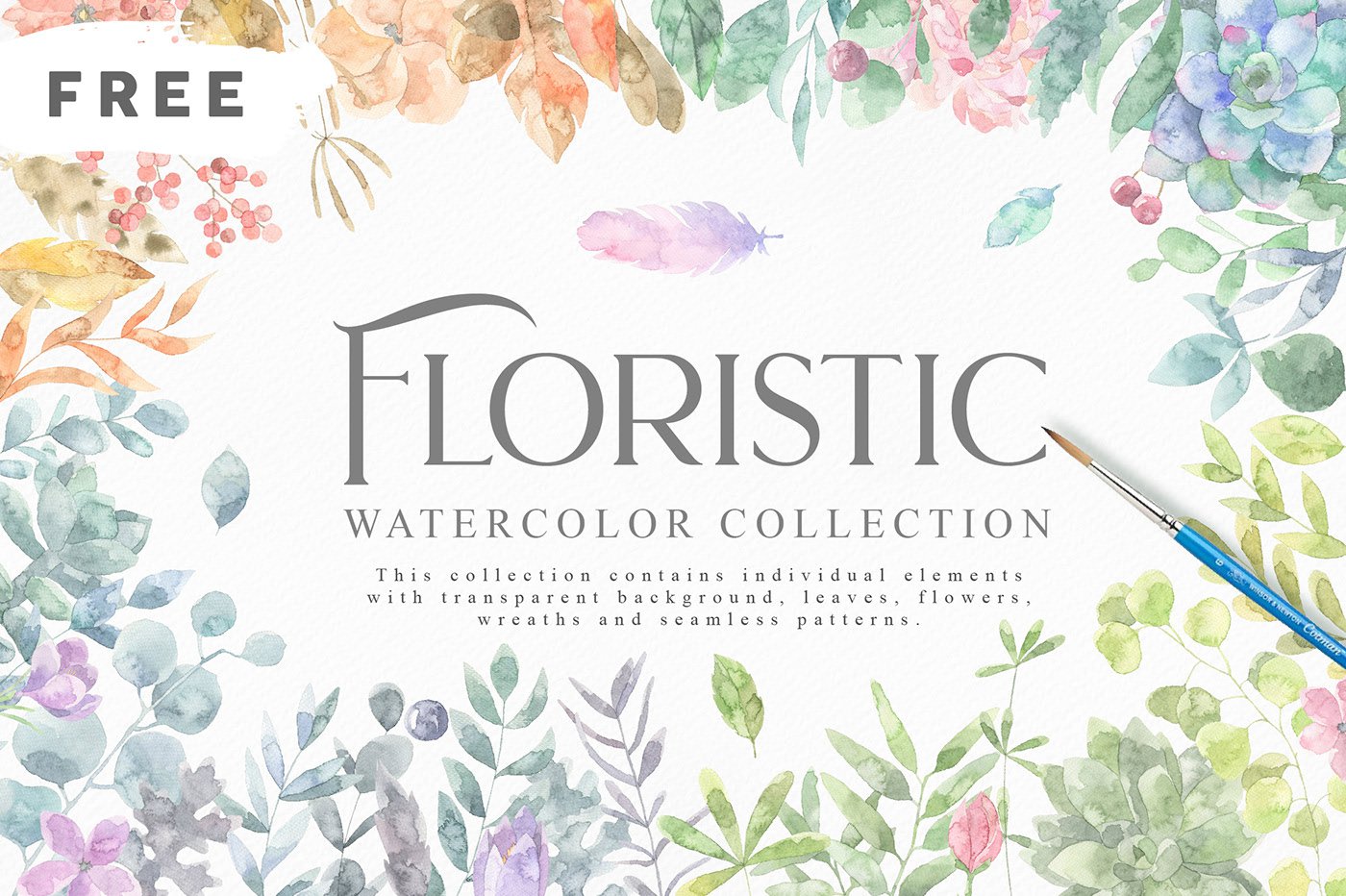 Free Floristic Watercolors Collection png