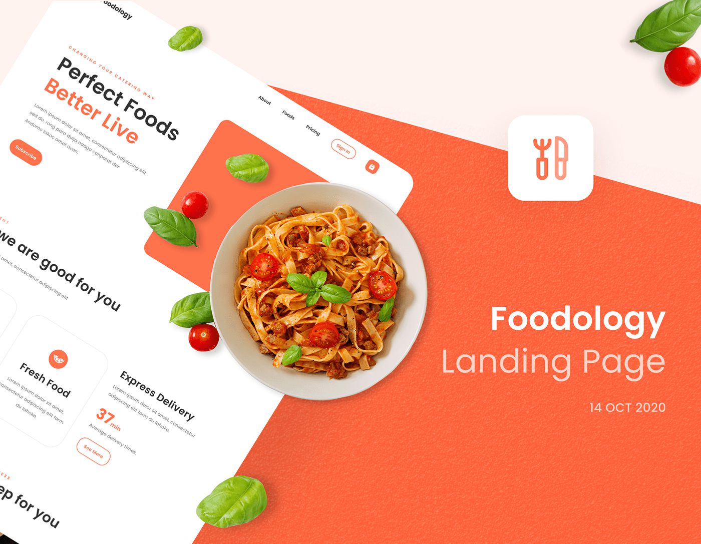 Free Foodology Website Landing Page UI Kit Figma