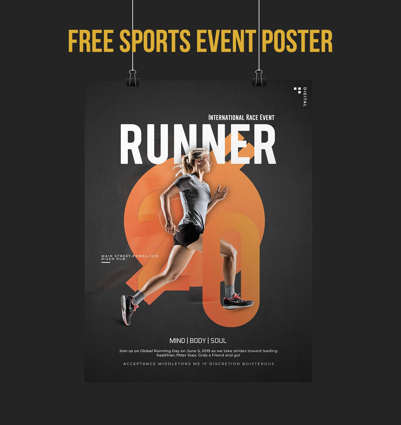 Free Sports Event Flyer PSD скачать