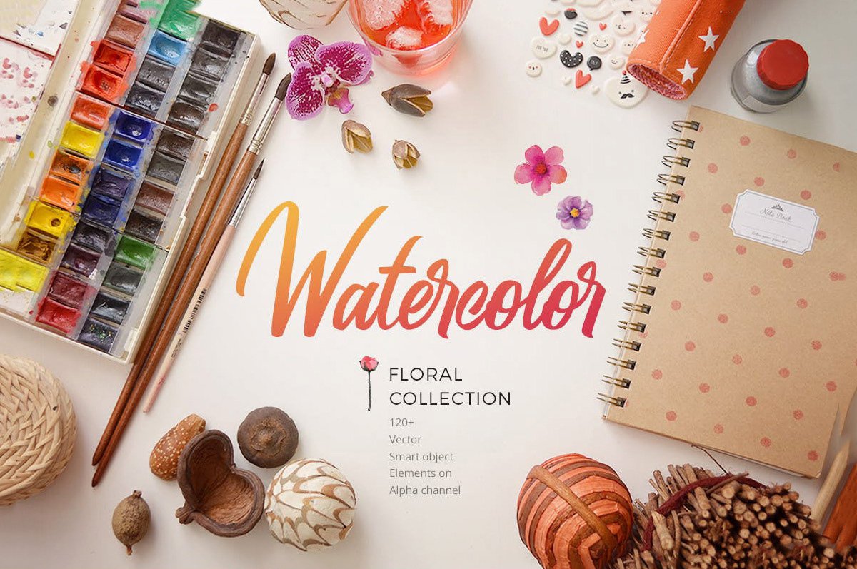 Free Watercolor Floral Collection скачать бесплатно