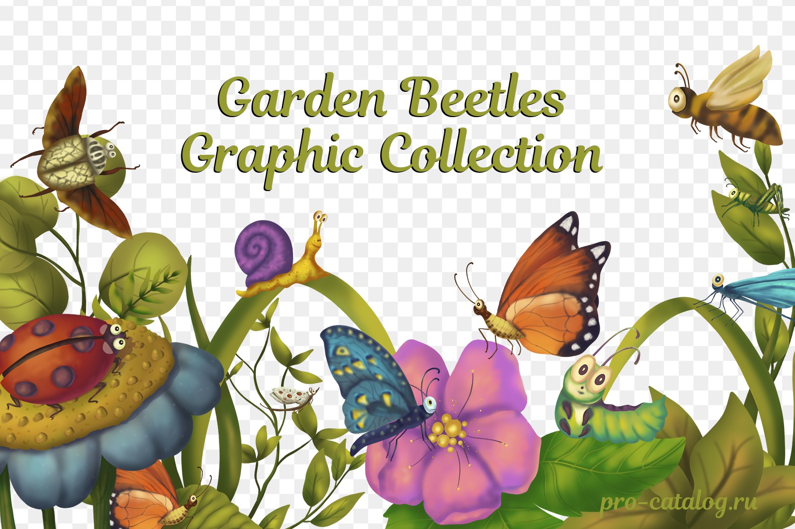 Garden beetles Graphic collection | Растровый клипарт png