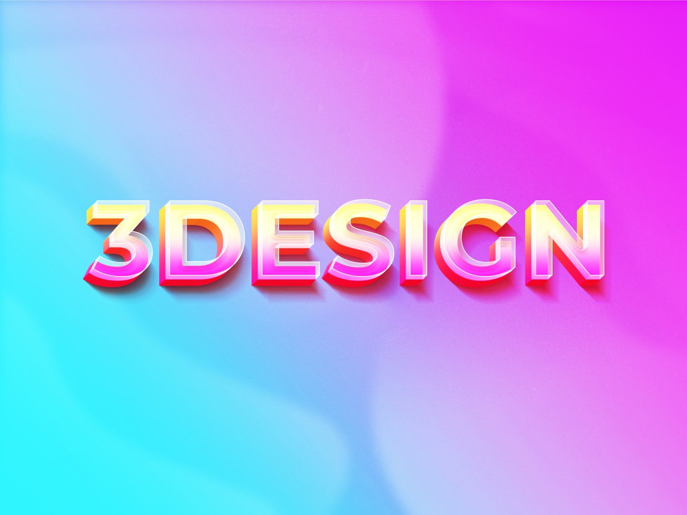Glossy 3D Text Effect psd