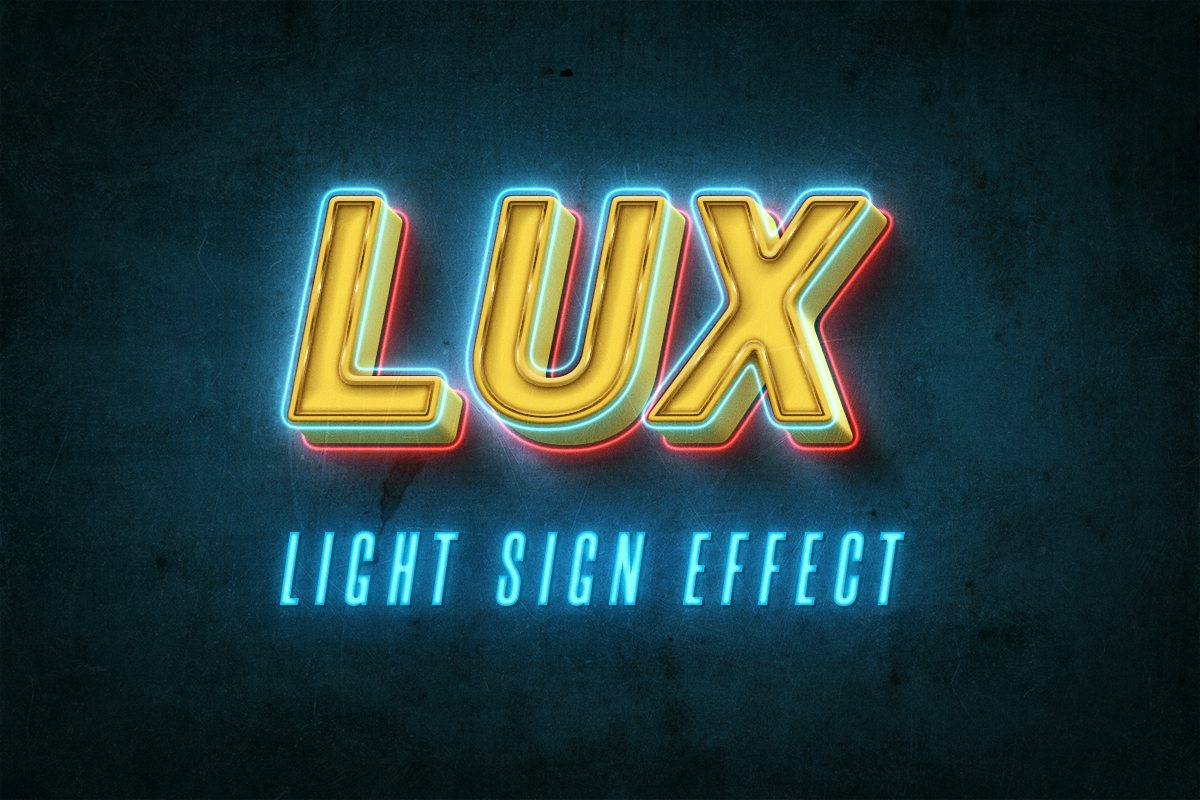 Free 3d Light Sign Text Effect psd