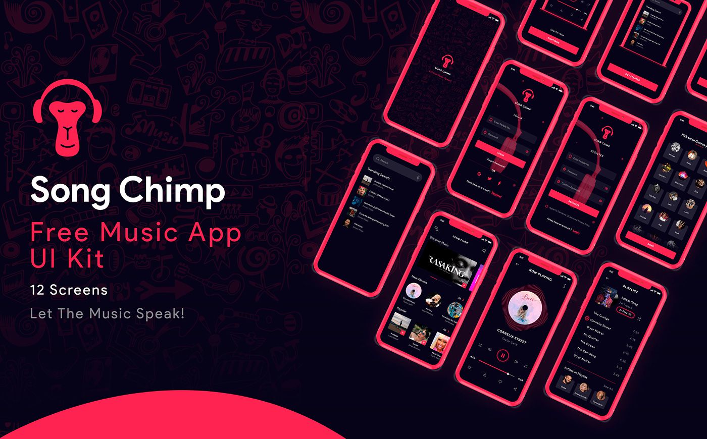 Song Chimp Music App Adobe XD