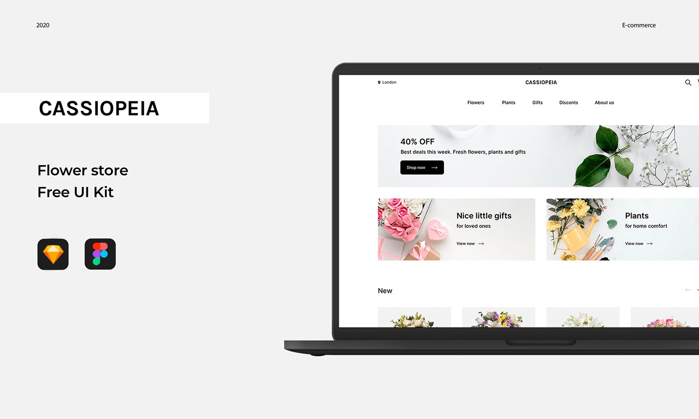 Free UI kit Cassiopeia Flower Store