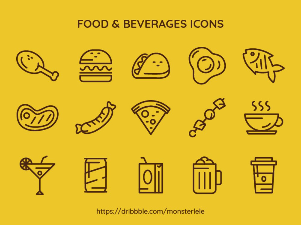 FREE Food & Beverages Icon Set