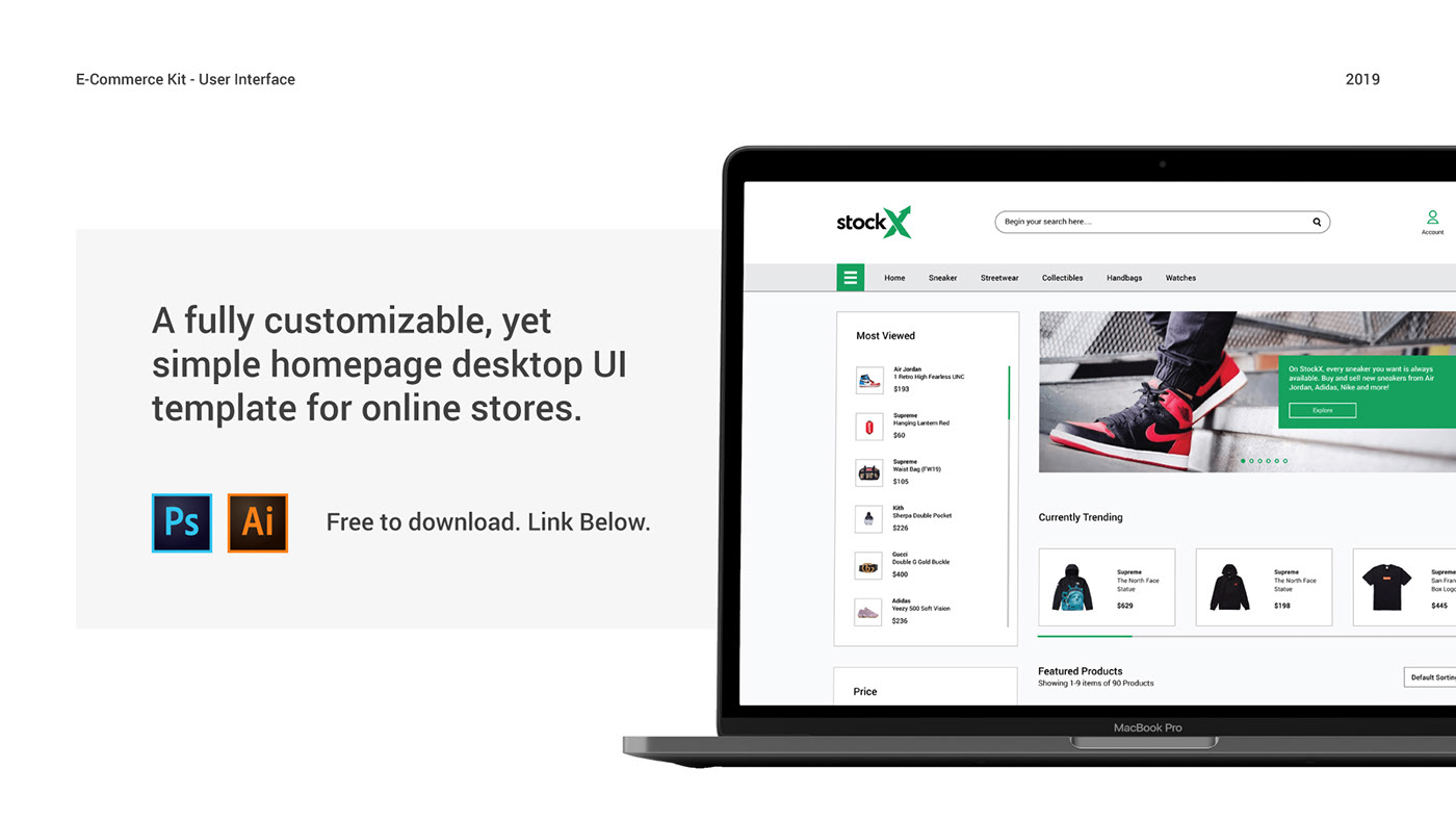 Free E-Commerce UI Kit Ai PSD