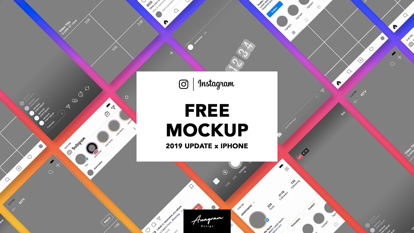 Free Instagram Mockup 2019 Iphone PSD