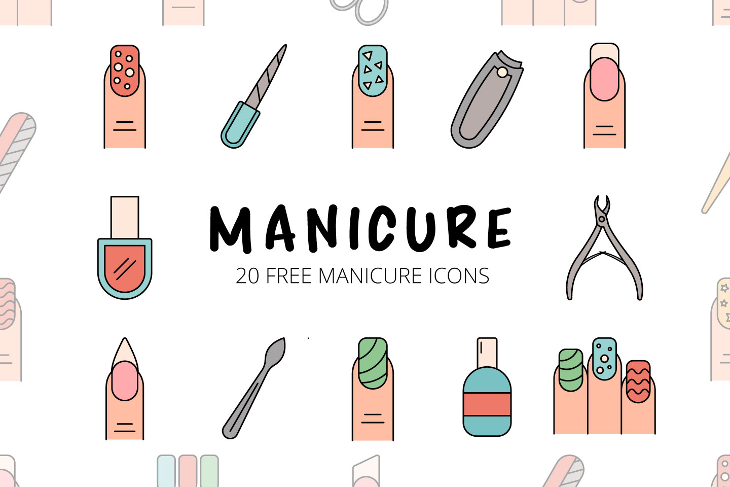 Manicure Vector Free Icon Set скачать