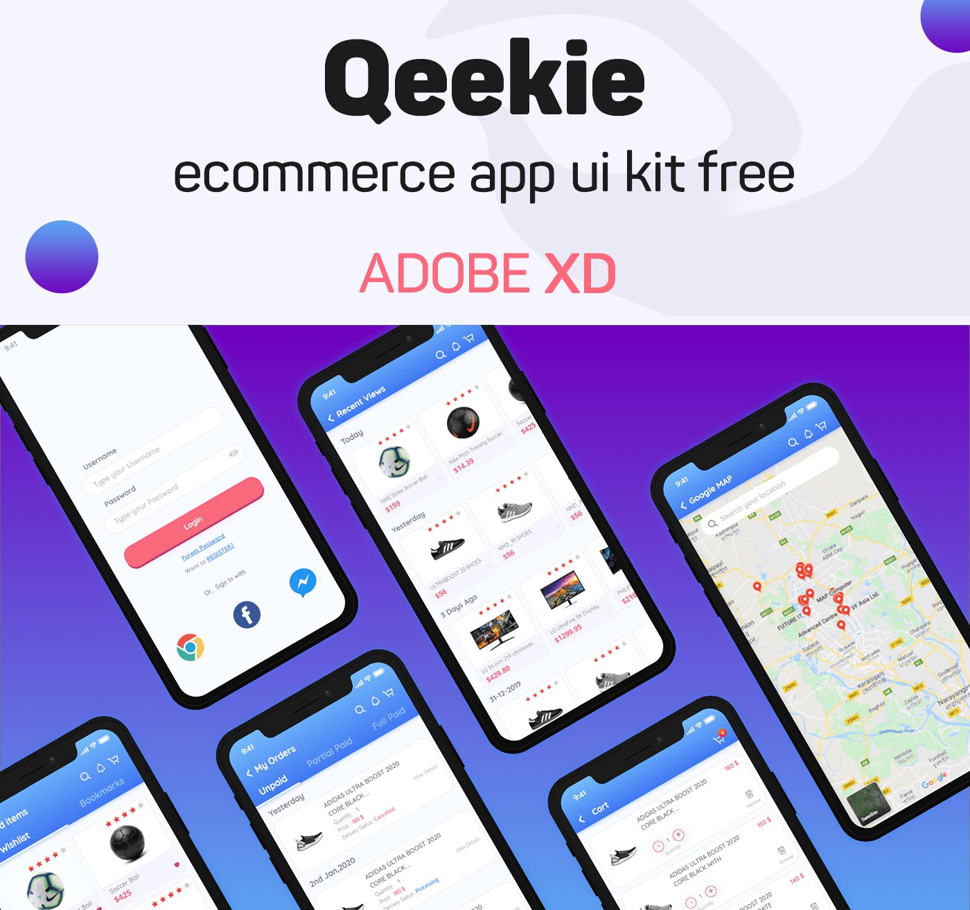 Qeekie Free Ecommerce App Ui Kit