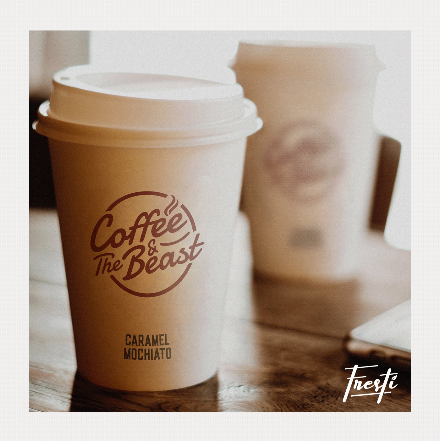 Starbucks Style Papercups Mockup For Branding