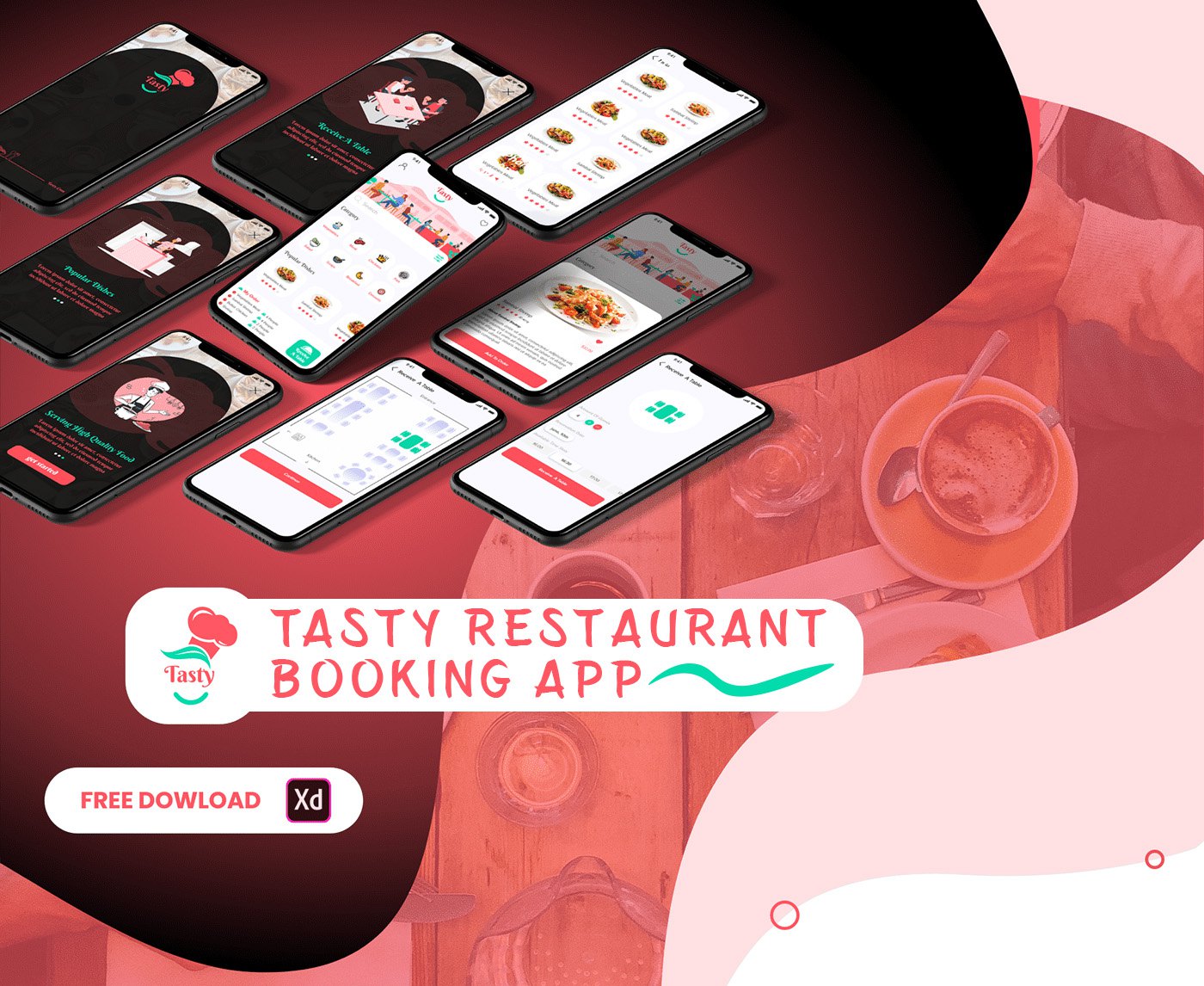 Tasty Restaurant Booking App Ui Kit Adobe XD